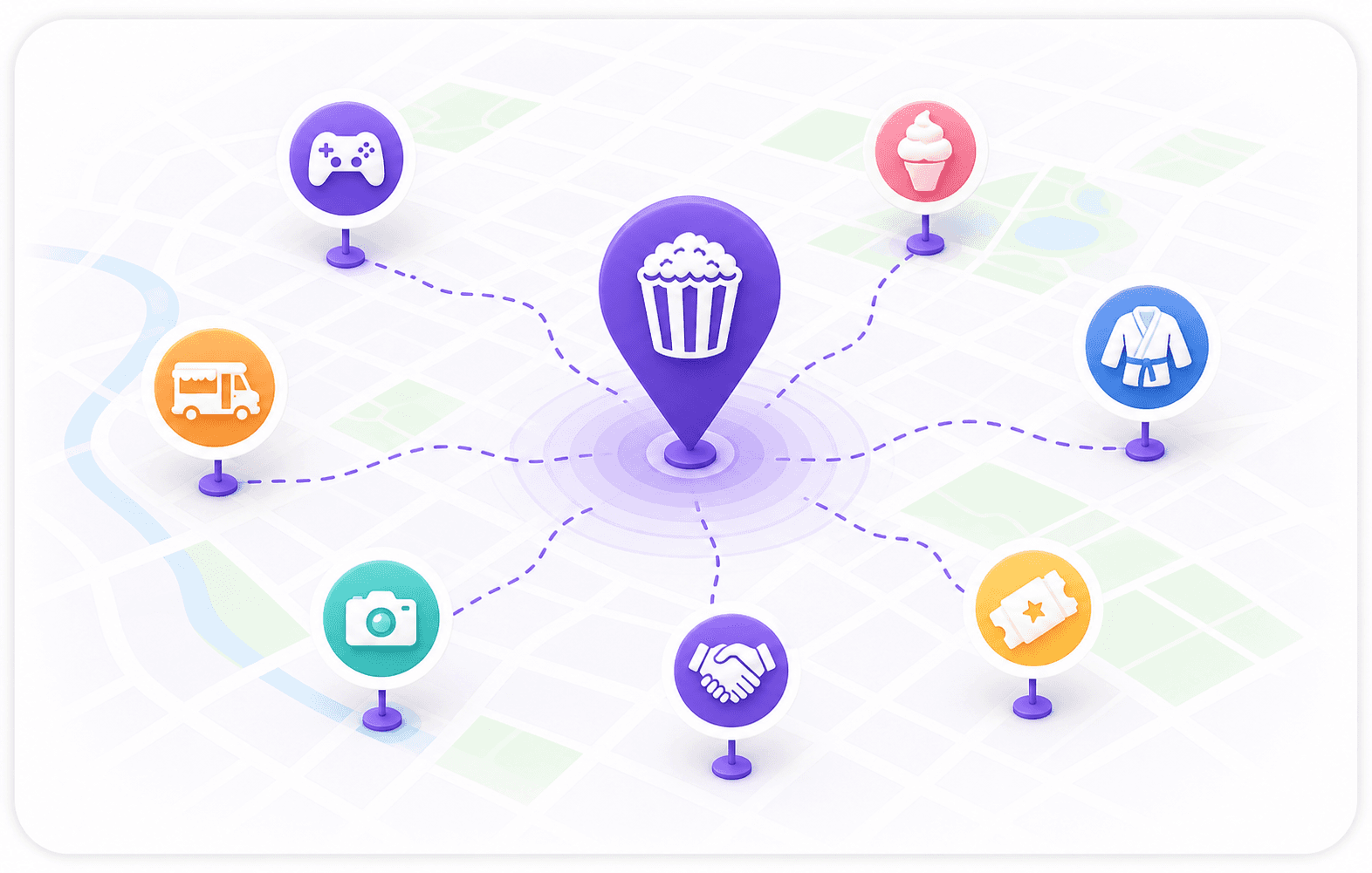 Illustration of local partner opportunities around a theater